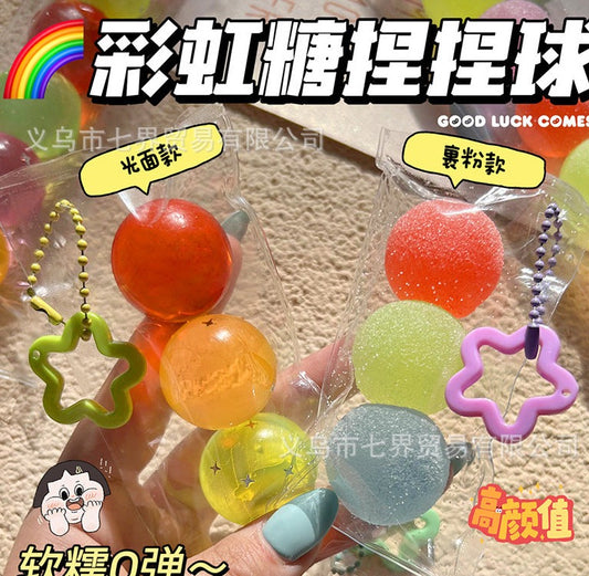 Rainbow candy squishy toy handmade stress relief