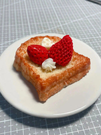 Strawberry Cheese Roasted Toast squishy toy handmade stress relief