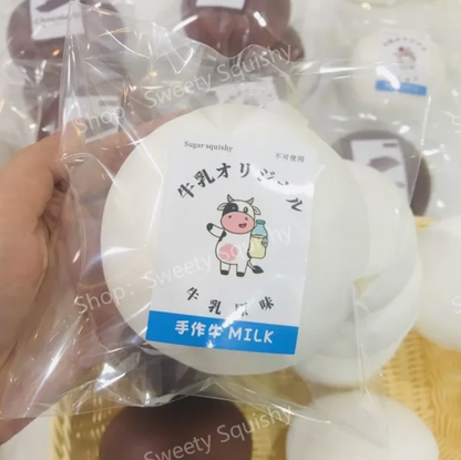 Milk/Chocolate Daifuku squishy toy handmade stress relief